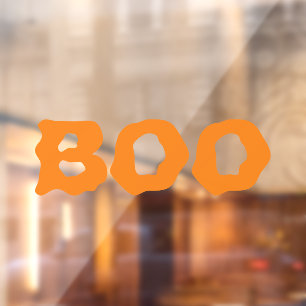Halloween Boo orange spooky scary funny decor  Window Cling