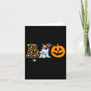 Halloween Boo Outfit For Women Funny Ghost Pumpkin Card