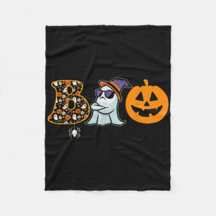 Halloween Boo Outfit For Women Funny Ghost Pumpkin Fleece Blanket