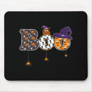 Halloween Boo Owl With Witch Hat Spider Halloween Mouse Mat