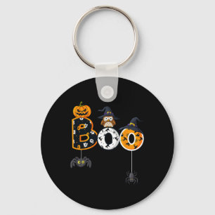 Halloween Boo Owl With Witch Hat Spiders Boys Girl Key Ring
