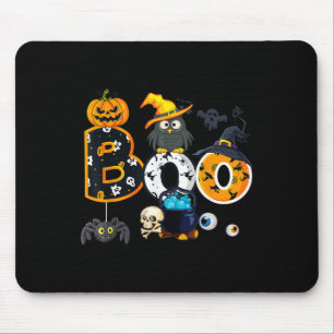 Halloween Boo Owl With Witch Hat Spiders Boys Girl Mouse Mat
