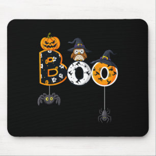 Halloween Boo Owl With Witch Hat Spiders Boys Girl Mouse Mat