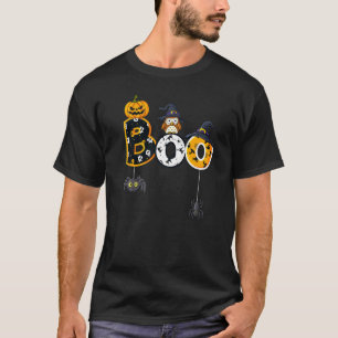 Halloween Boo Owl With Witch Hat Spiders Boys Girl T-Shirt