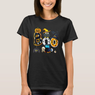 Halloween Boo Owl With Witch Hat Spiders Boys Girl T-Shirt