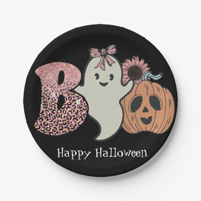 Halloween boo  paper plates (Front)