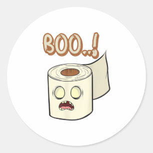 Halloween Boo Paper Towel Ghost Hunting Floa Classic Round Sticker