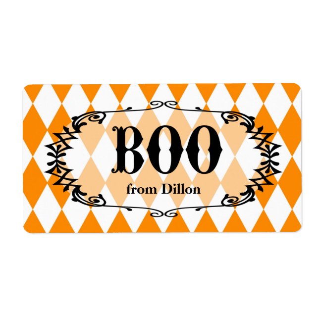 Halloween Boo Personalised Treat Bag Label (Front)