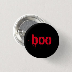 Halloween boo red bloody black scary 3 cm round badge
