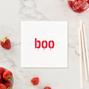 Halloween boo red bloody scary paper napkins