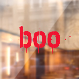 Halloween boo red bloody scary spooky decor window cling