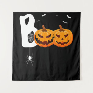 Halloween Boo Scary Pumpkins Spider Trick or Treat Tapestry