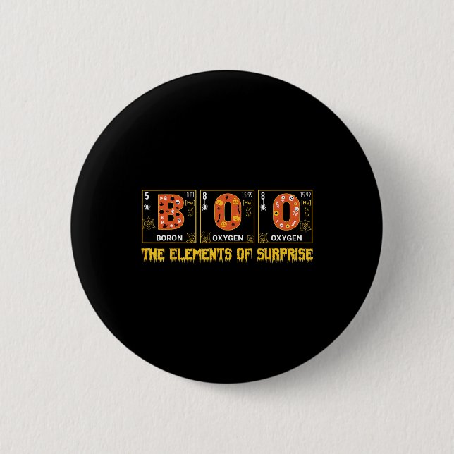 Halloween Boo School Chemistry Nerd Physics Pumpki 6 Cm Round Badge (Front)