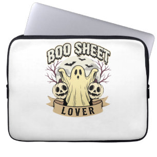 Halloween Boo Sheet Lover Ghost Moon Laptop Sleeve