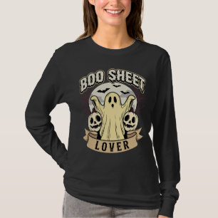 Halloween Boo Sheet Lover Ghost Moon T-Shirt