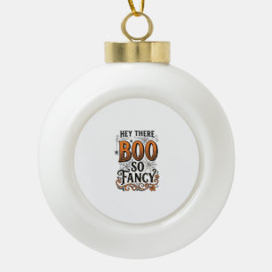 Halloween Boo Shirt Vintage Engraving Spooky Cute Ceramic Ball Christmas Ornament