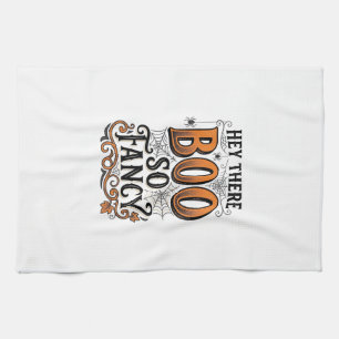 Halloween Boo Shirt Vintage Engraving Spooky Cute Tea Towel