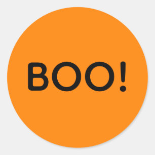 Halloween BOO! Simple Typography Gift Treat Bag Classic Round Sticker
