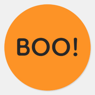 Halloween BOO! Simple Typography Gift Treat Bag Classic Round Sticker