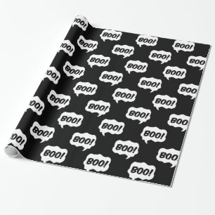 Halloween Boo Speech Bubble Pattern Wrapping Paper