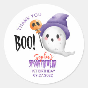 Halloween Boo Spooktacular Ghost Favour Classic Round Sticker