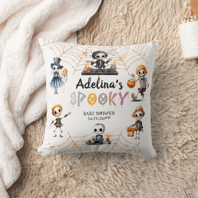 Halloween Boo Spooky Skeletons Costume Baby Shower Cushion (Blanket)