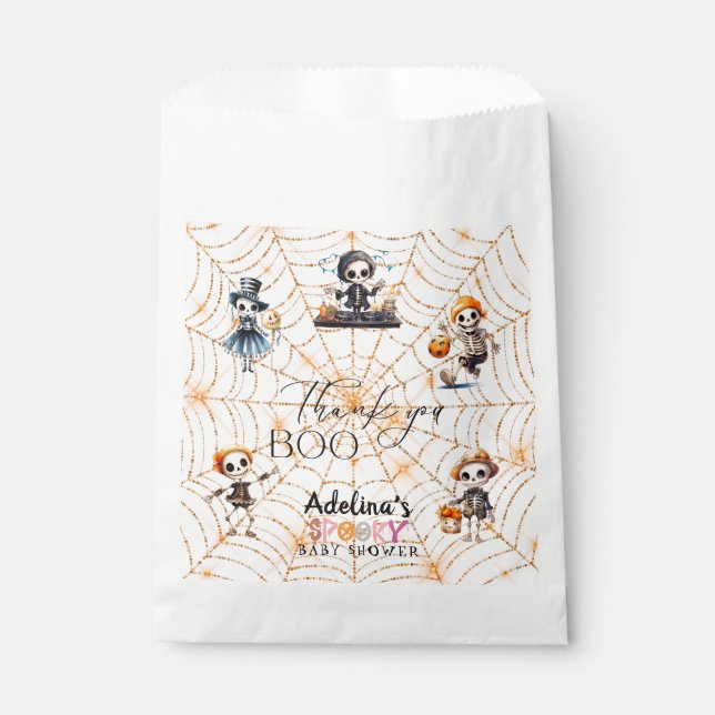 Halloween Boo Spooky Skeletons Costume Baby Shower Favour Bags (Front)