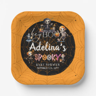 Halloween Boo Spooky Skeletons Costume Baby Shower Paper Plate
