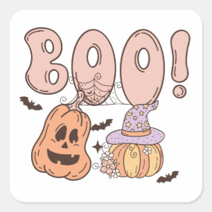 Halloween Boo Square Sticker