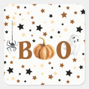 Halloween Boo Square Sticker