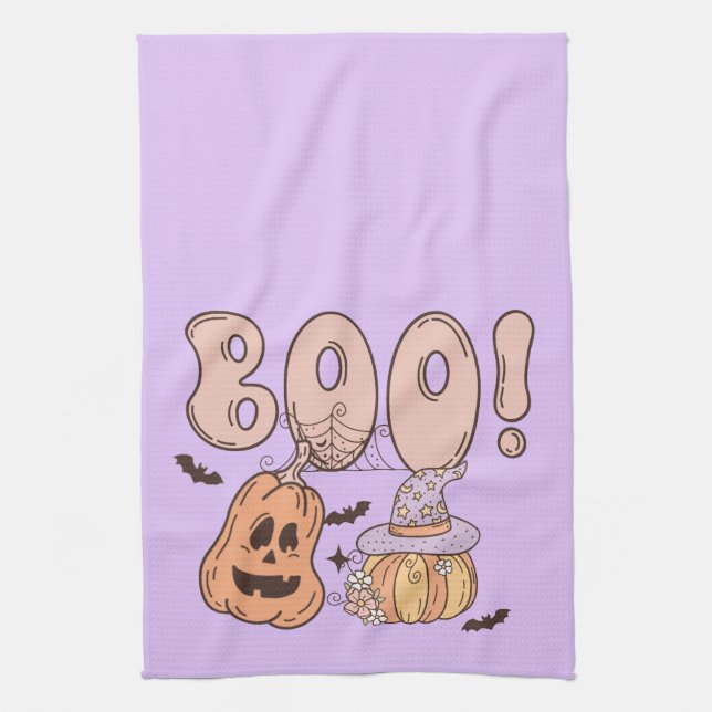 Halloween Boo Tea Towel (Vertical)