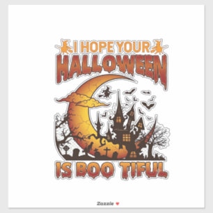 Halloween Boo Tiful Haunted House Crescent Moon Ba