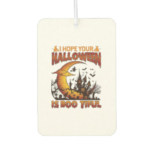 Halloween Boo Tiful Haunted House Crescent Moon Ba Car Air Freshener