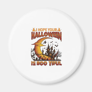 Halloween Boo Tiful Haunted House Crescent Moon Ba Magnet