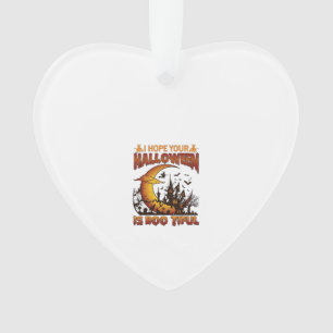 Halloween Boo Tiful Haunted House Crescent Moon Ba Ornament