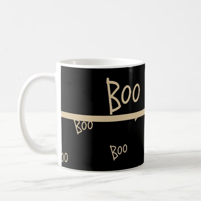 Halloween boo typography coffee mug (Left)
