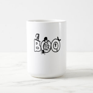 Halloween Boo with Witches Hat Black Cat Spider Magic Mug