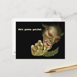 Halloween - Boogie Man is Gonna Get You! Postcard