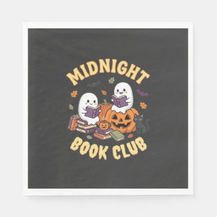 Halloween Book Club Ghost Reading Pumpkin Design_1 Napkin