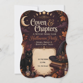 Halloween Book Club Party Invitation