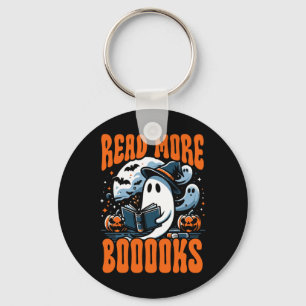 Halloween Book Lover Ghost Boo Pun Read More Boook Key Ring