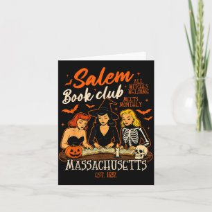 Halloween Book Reading Witch Salem Book Club Card