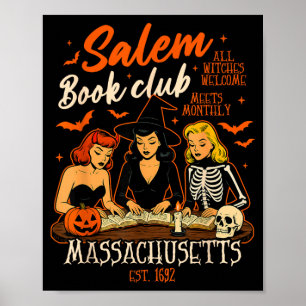 Halloween Book Reading Witch Salem Book Club Poster