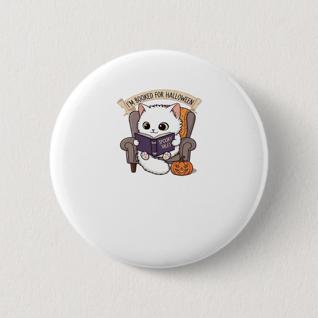 Halloween Bookish  Spookily Cozy and Cleverly Lite 6 Cm Round Badge (Front)