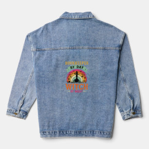 Halloween Bookkeeper by Day Witch by Night Design Denim Jacket