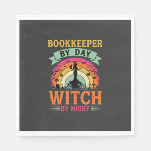Halloween Bookkeeper by Day Witch by Night Design Napkin