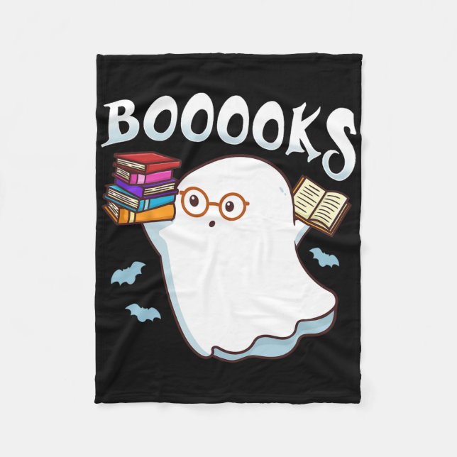 Halloween Books Librarian English Teacher Reader R Fleece Blanket (Front)
