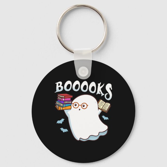 Halloween Books Librarian English Teacher Reader R Key Ring (Front)