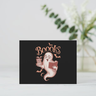Halloween Books Librarian Teacher Reader Reading Postcard