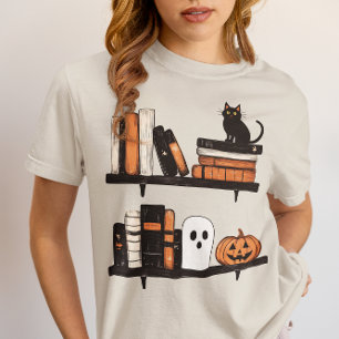 Halloween Books on Shelf Reading Enthusiast Tri-Blend Shirt